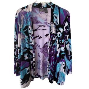 Chico’s Additions cropped Multicolor Open sweater size 3X